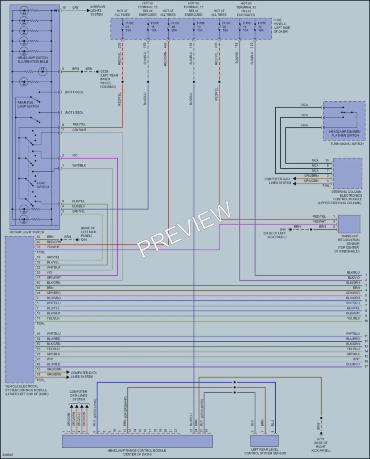 2022 Volkswagen Passat Headlights wiring diagram preview