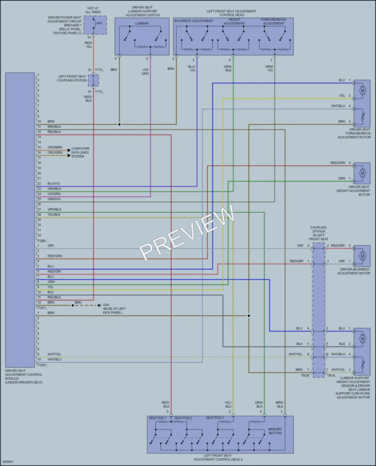 2022 Volkswagen Passat Memory Systems wiring diagram preview