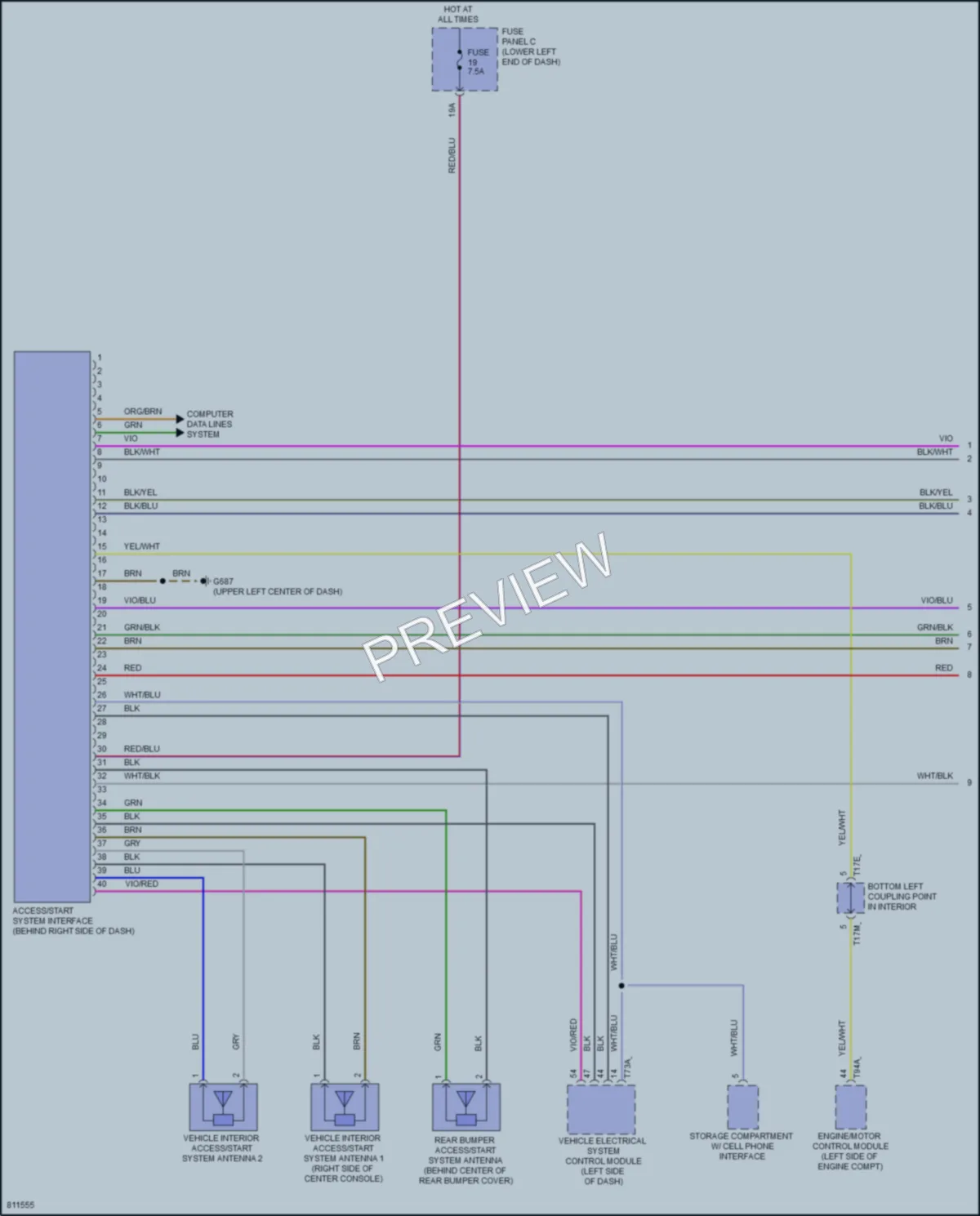 2022 Volkswagen Taos Anti Theft wiring diagram preview