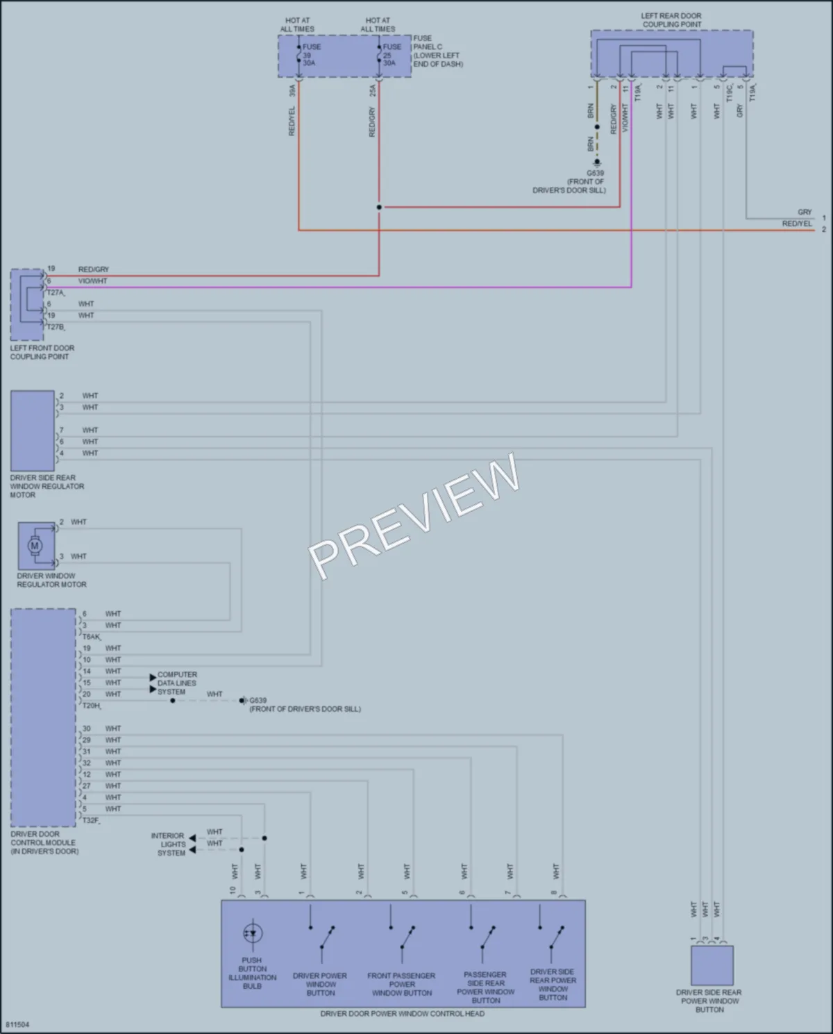 2022 Volkswagen Taos Power Windows wiring diagram preview