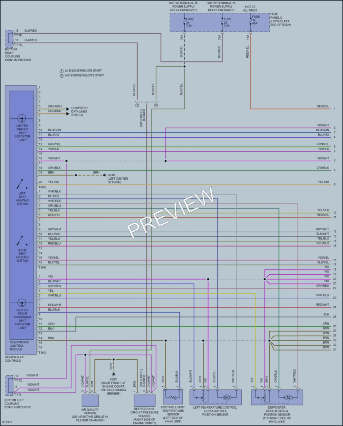 2022 Volkswagen Tiguan Air Conditioning wiring diagram preview