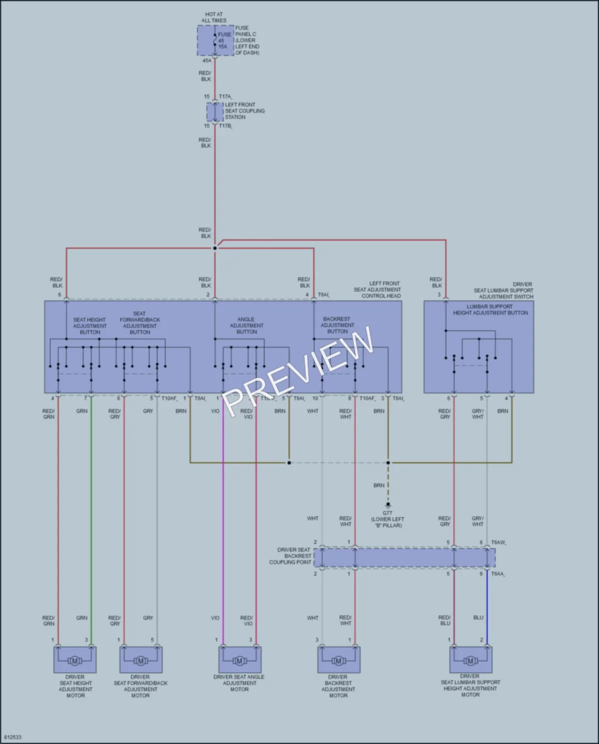 2022 Volkswagen Tiguan Power Seats wiring diagram preview