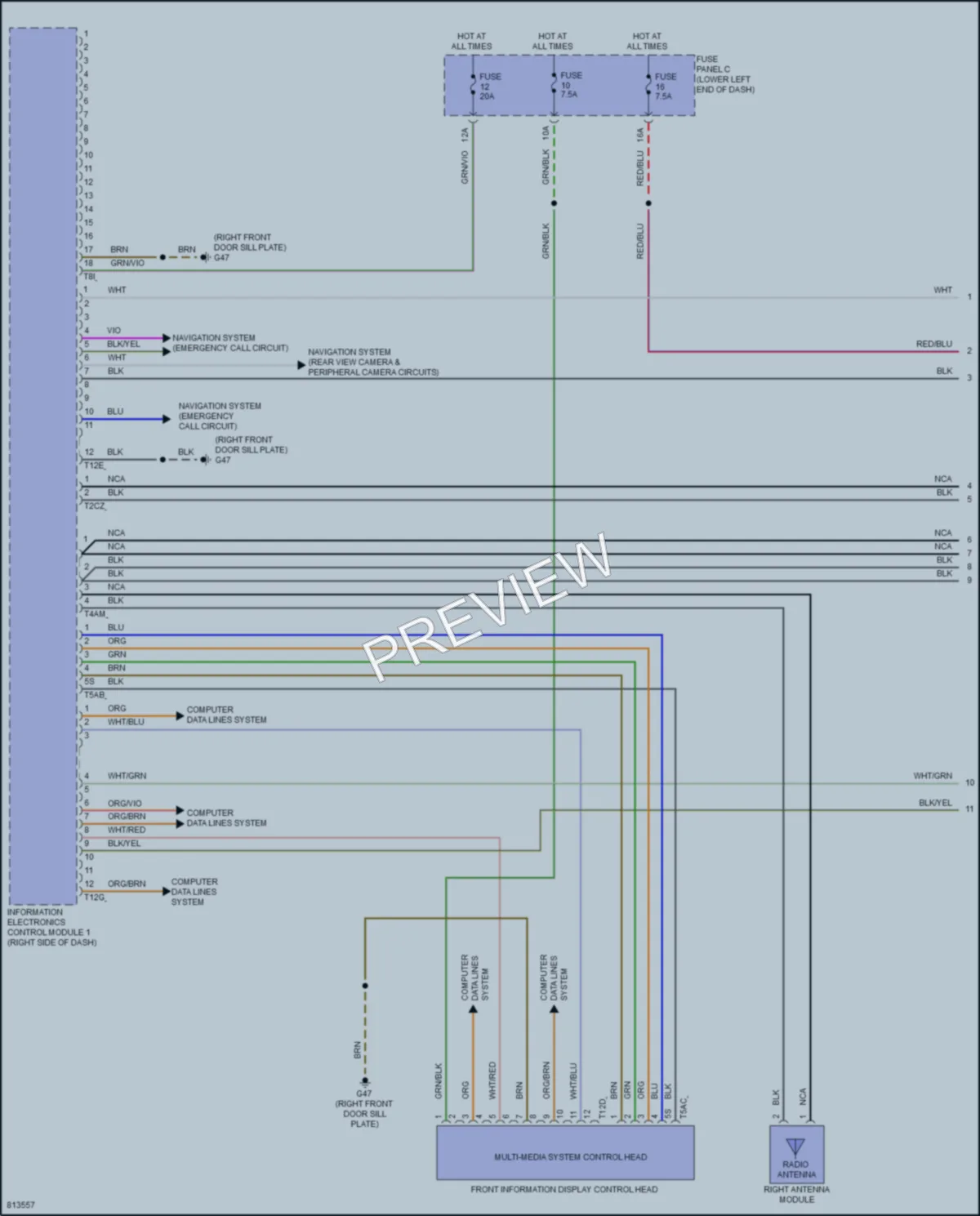 2022 Volkswagen Tiguan Radio wiring diagram preview