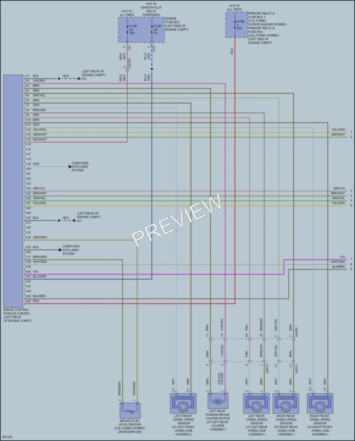 2022 Volvo S60PlugIn Anti Lock Brakes wiring diagram preview