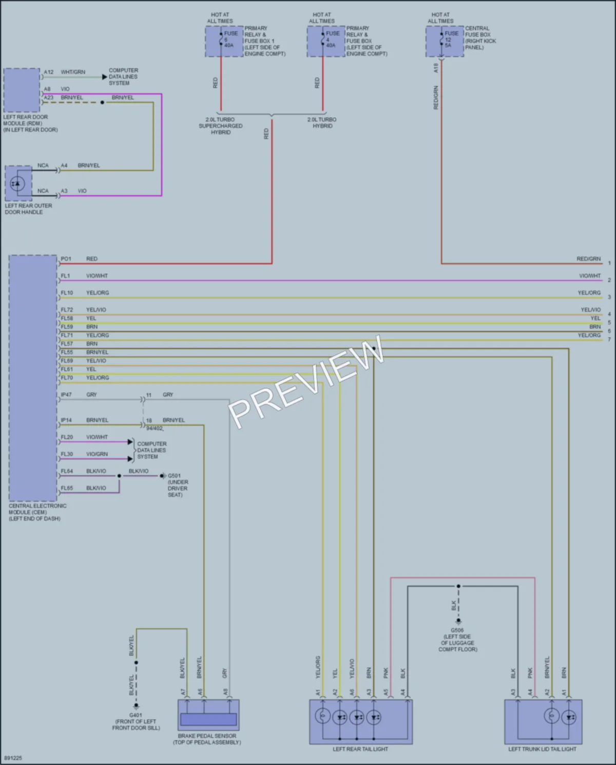 2022 Volvo S60PlugIn Exterior Lights wiring diagram preview