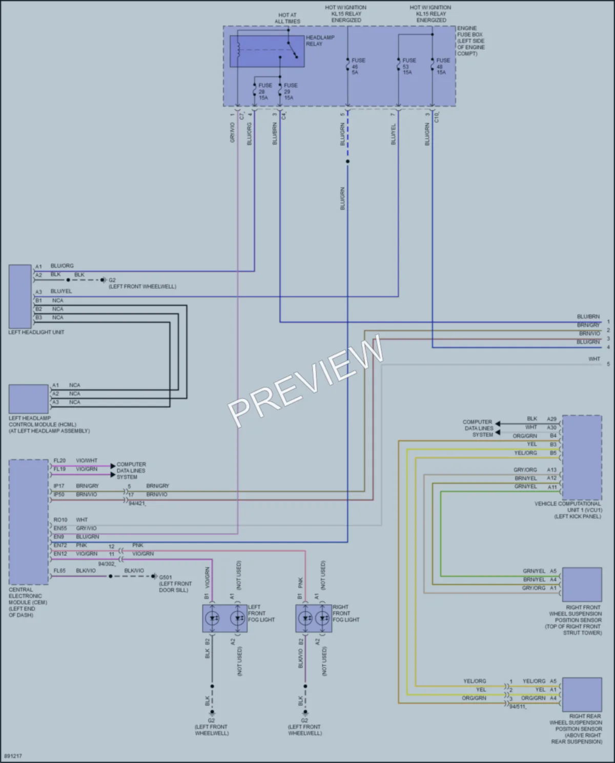 2022 Volvo S60PlugIn Headlights wiring diagram preview