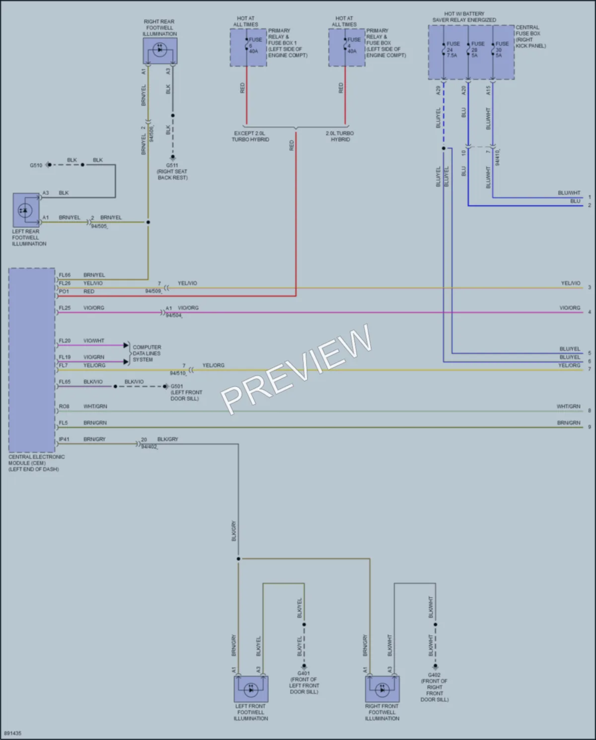 2022 Volvo S60PlugIn Interior Lights wiring diagram preview