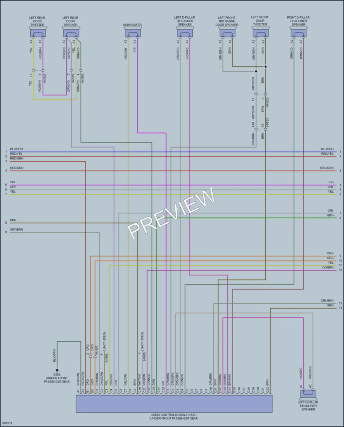 2022 Volvo S60PlugIn Radio wiring diagram preview