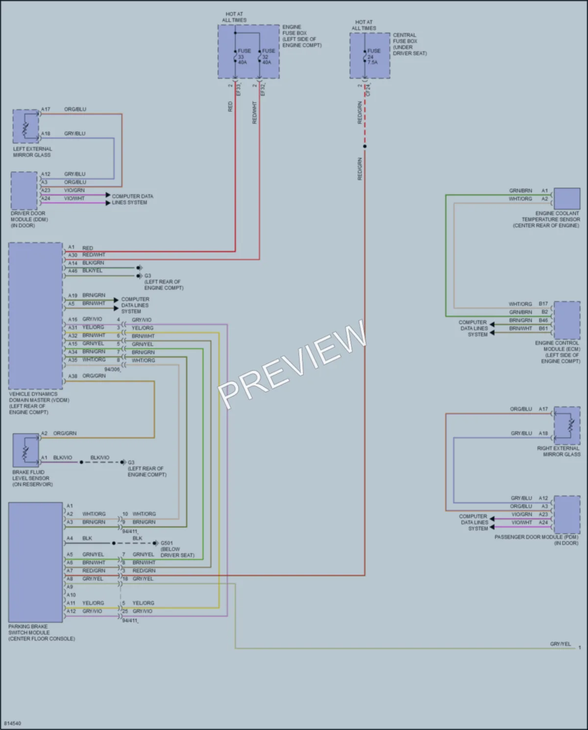 2022 Volvo XC40 Instrument Cluster wiring diagram preview