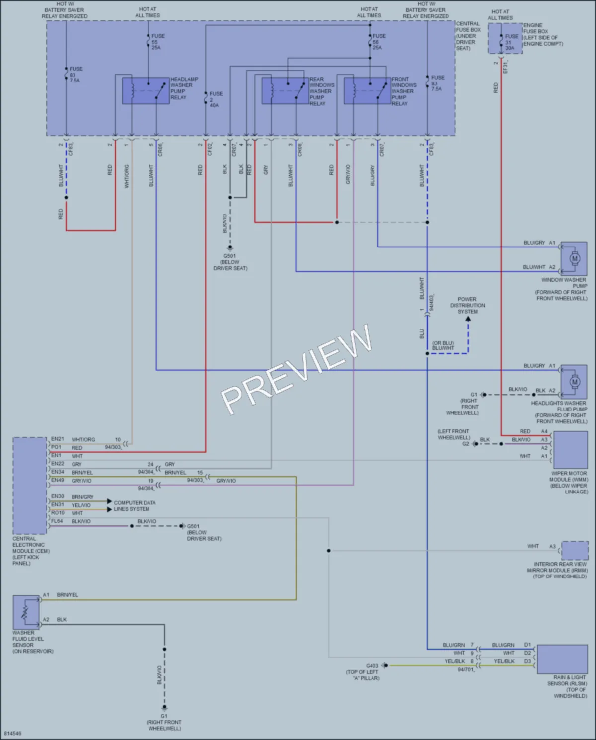 2022 Volvo XC40 Wiper Washer wiring diagram preview