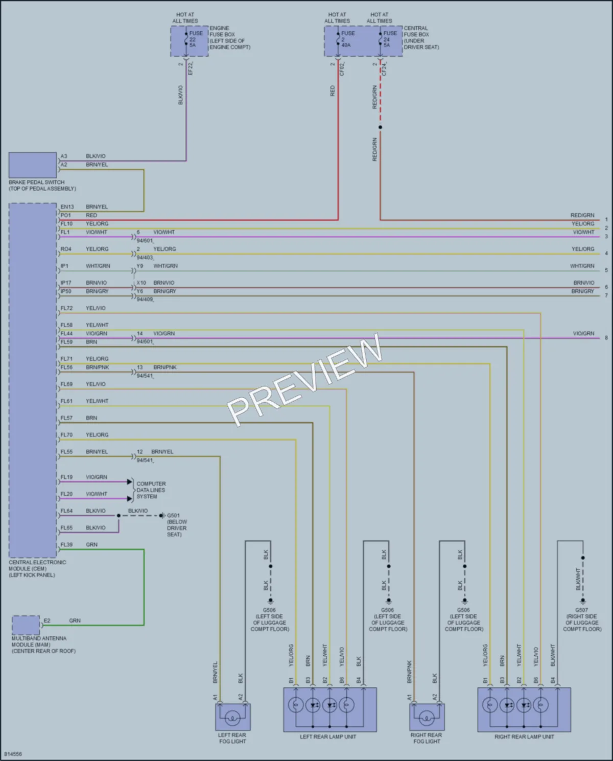 2022 Volvo XC40Electric Exterior Lights wiring diagram preview