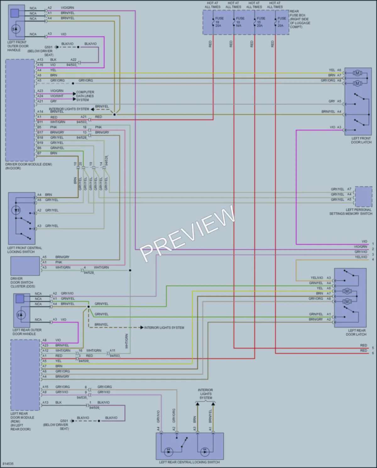2022 Volvo XC60 Power Door Locks wiring diagram preview