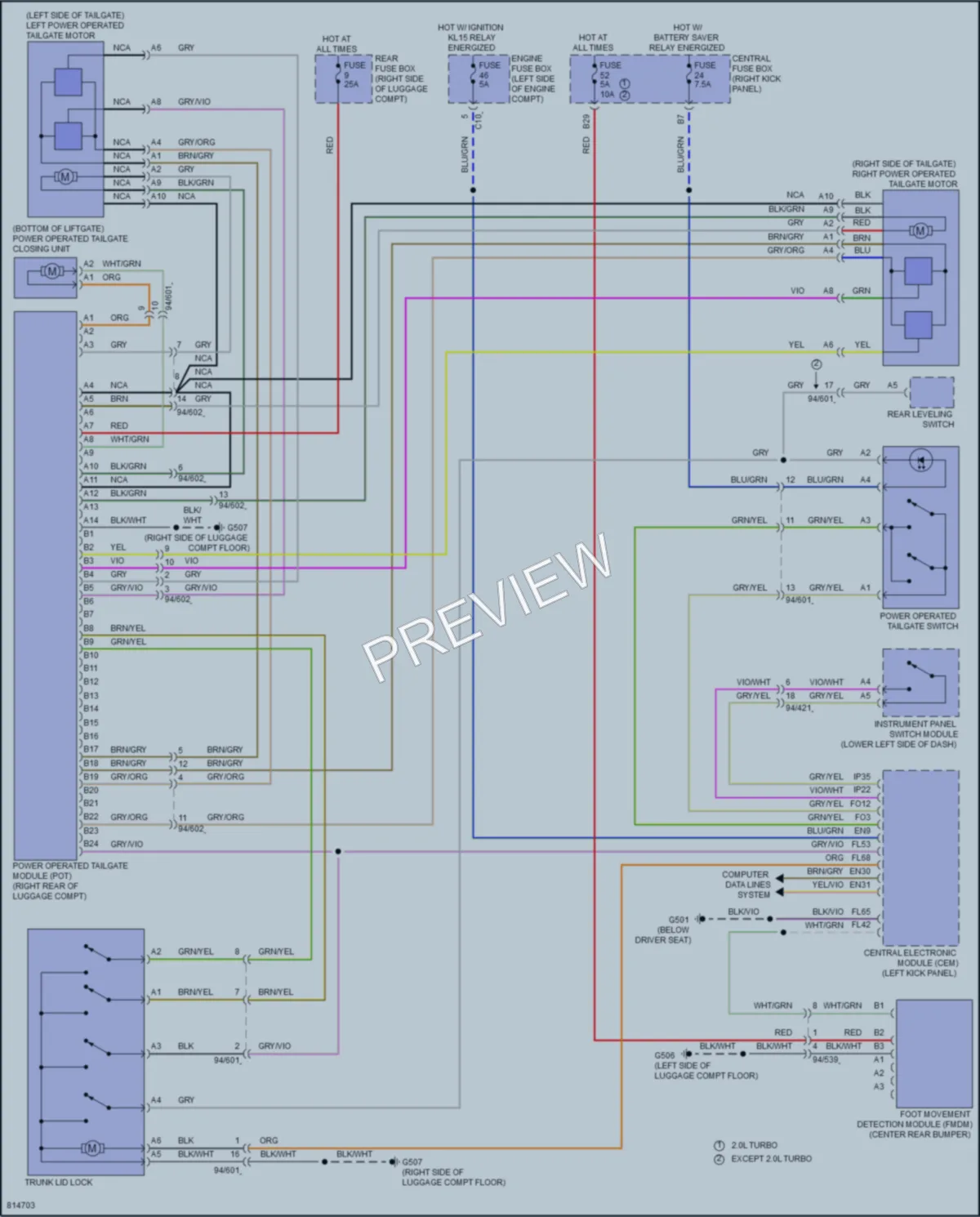 2022 Volvo XC60 Trunk Tailgate Fuel Door wiring diagram preview