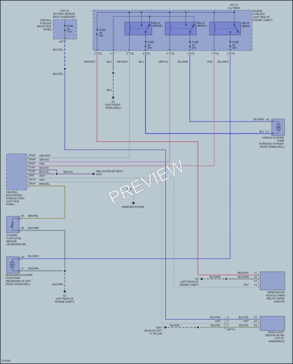 2022 Volvo XC60 Wiper Washer wiring diagram preview