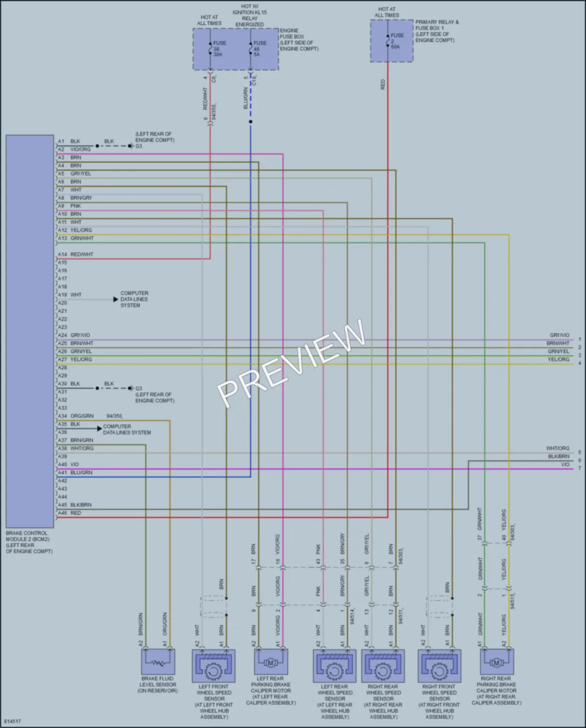 2022 Volvo XC60PlugIn Anti Lock Brakes wiring diagram preview
