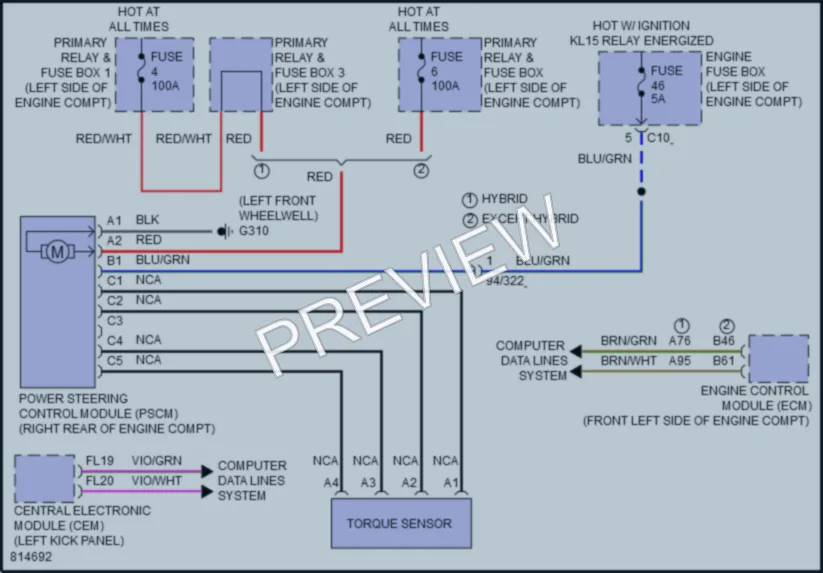 2022 Volvo XC60PlugIn Electronic Power Steering wiring diagram preview