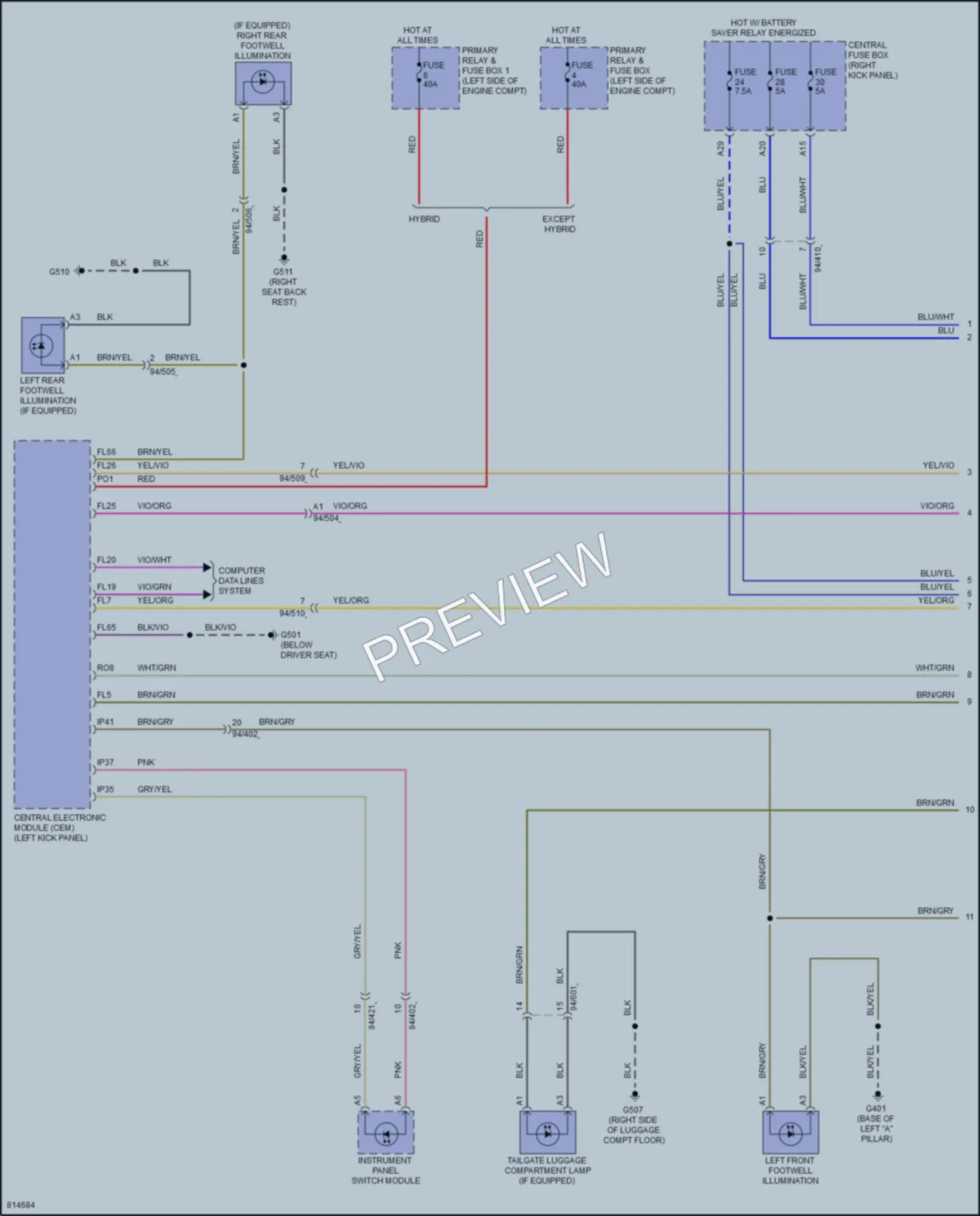 2022 Volvo XC60PlugIn Interior Lights wiring diagram preview