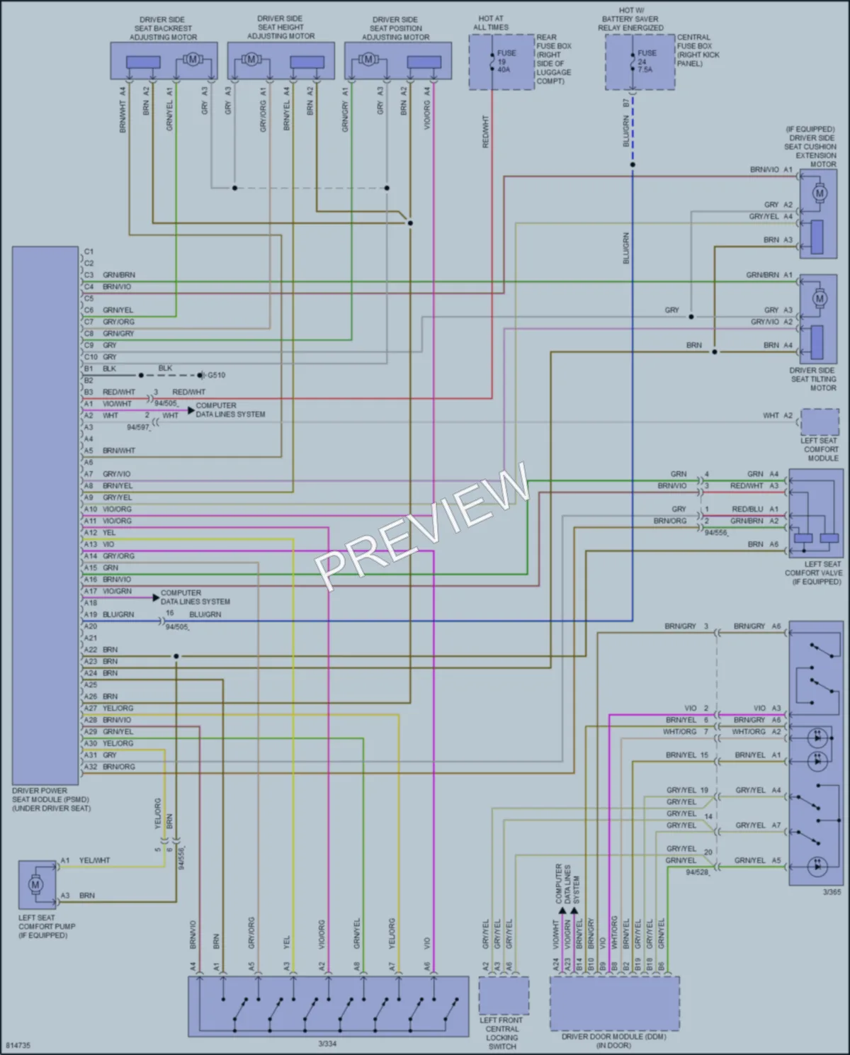 2022 Volvo XC60PlugIn Memory Systems wiring diagram preview
