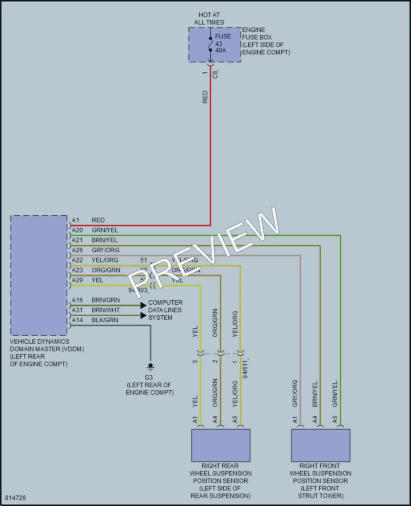 2022 Volvo XC90 Electronic Suspension wiring diagram preview