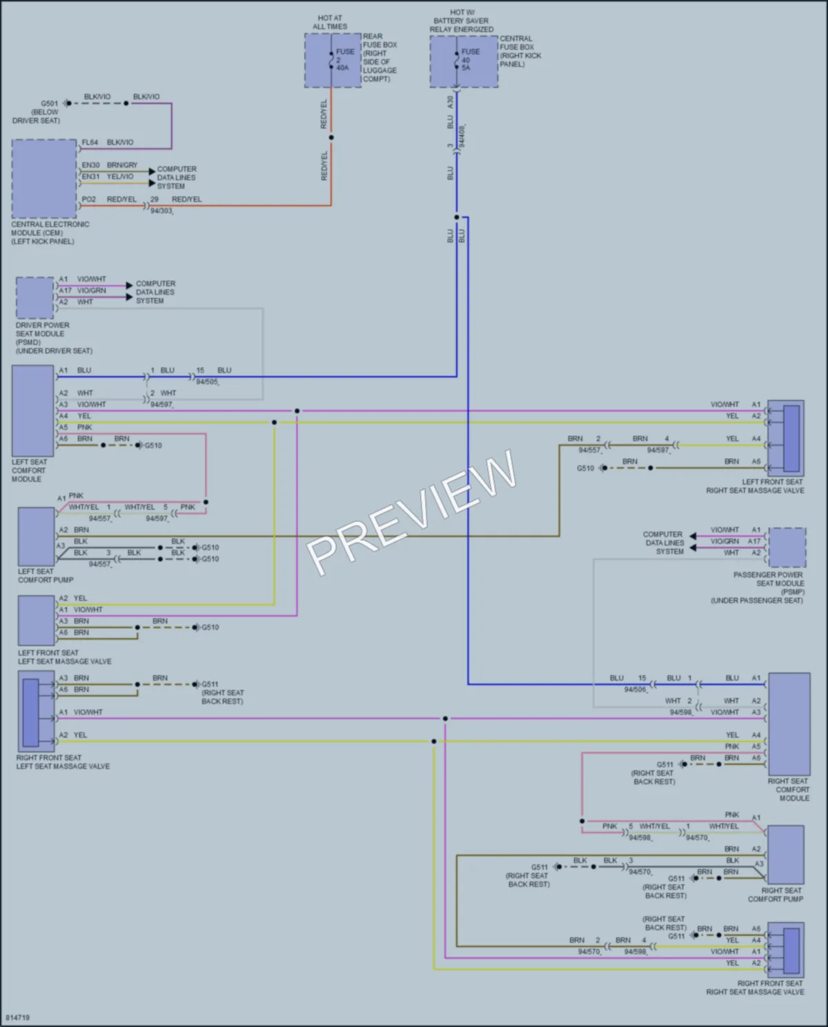 2022 Volvo XC90 Power Seats wiring diagram preview