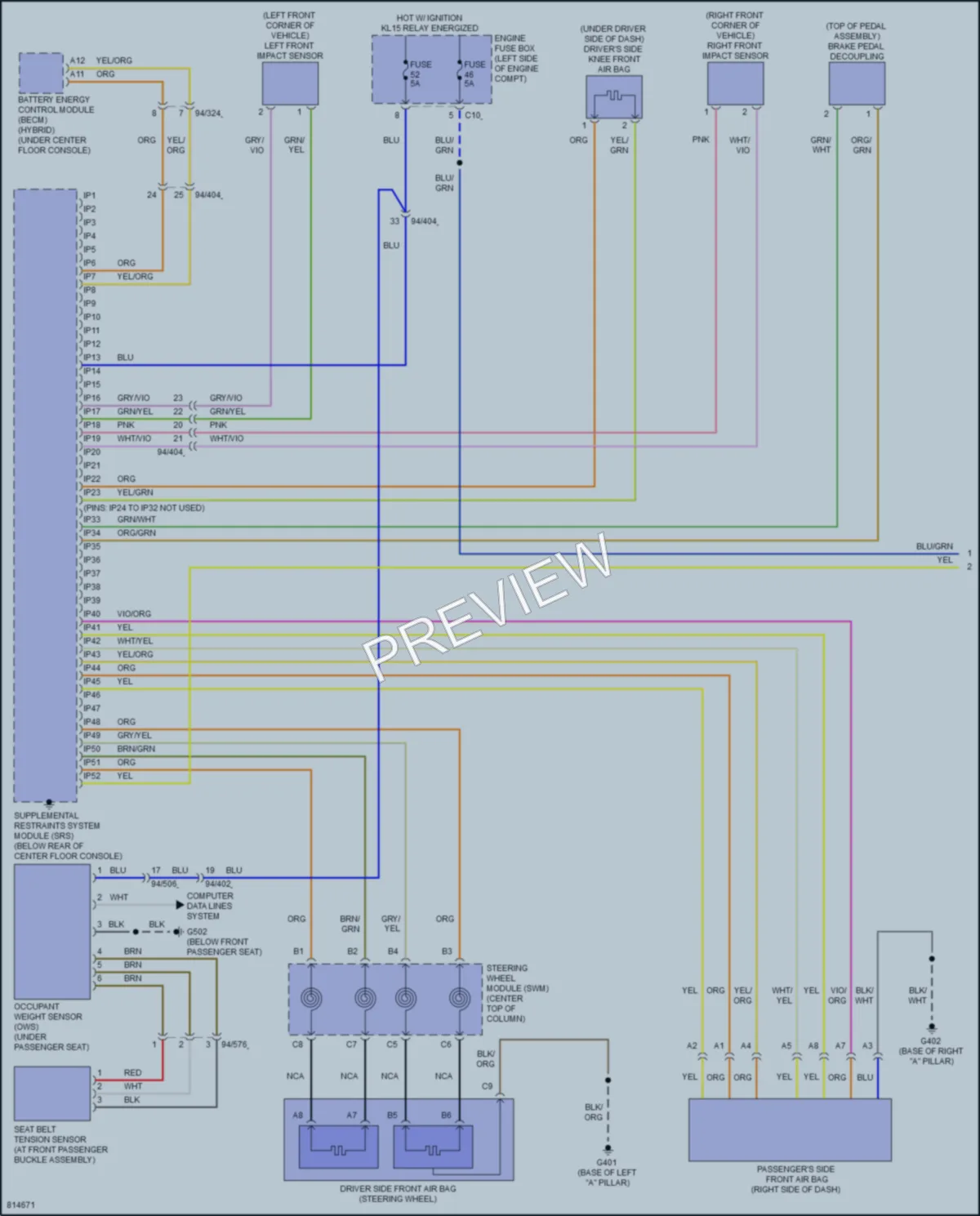 2022 Volvo XC90 Supplemental Restraints wiring diagram preview