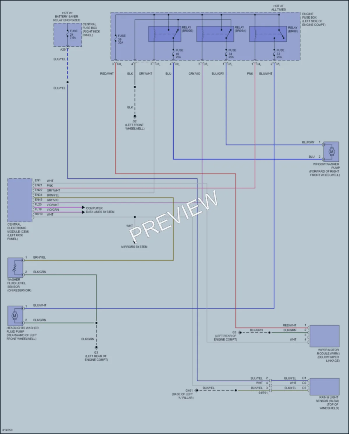 2022 Volvo XC90 Wiper Washer wiring diagram preview