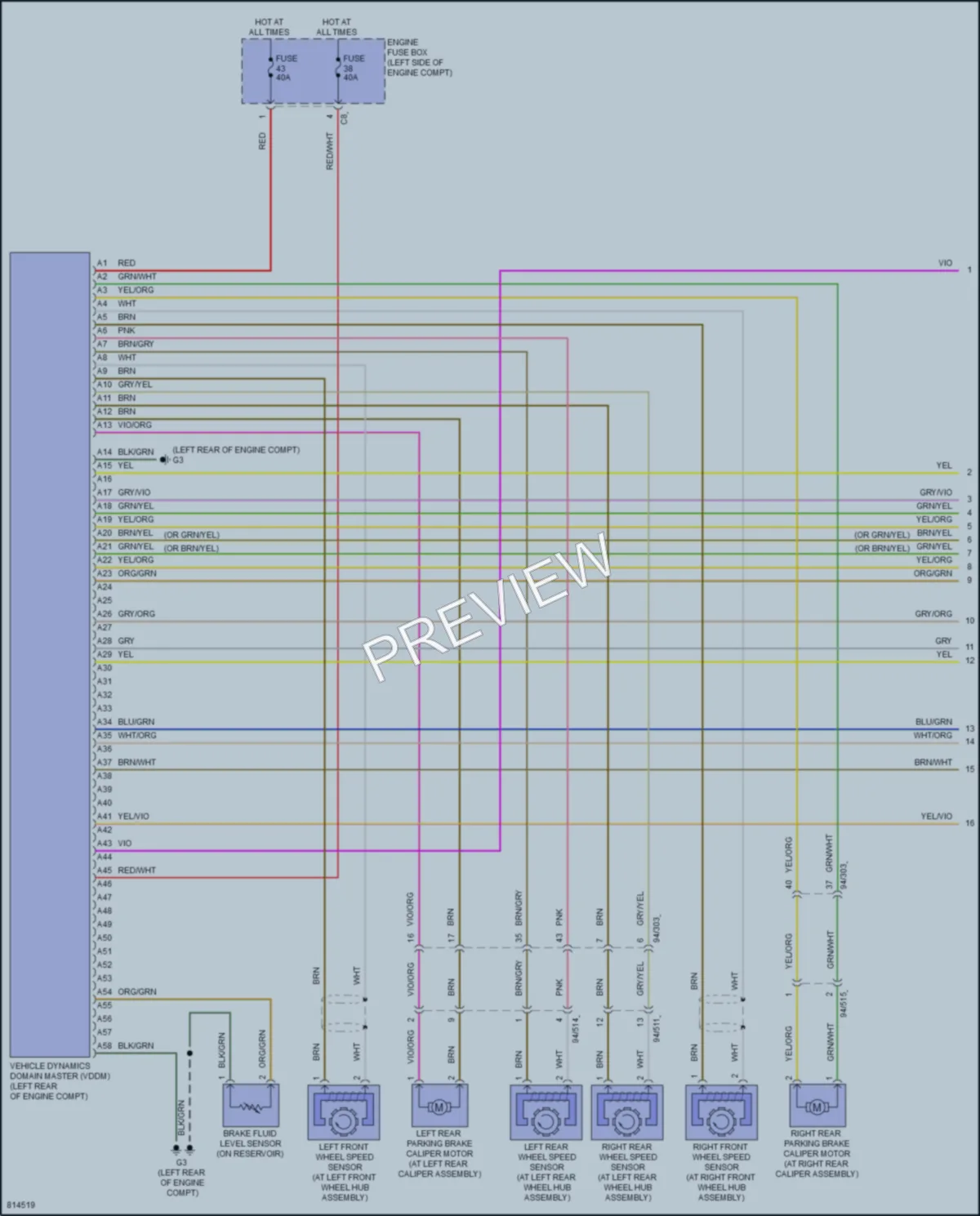 2022 Volvo XC90PlugIn Anti Lock Brakes wiring diagram preview