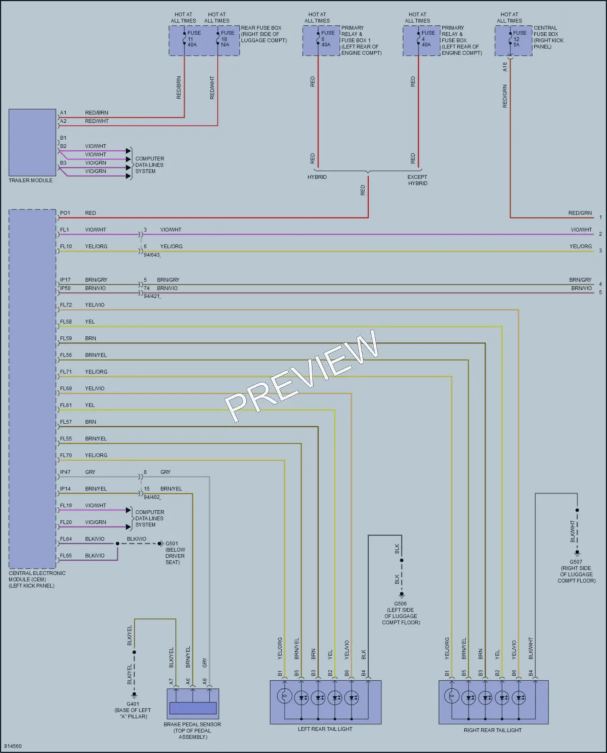 2022 Volvo XC90PlugIn Exterior Lights wiring diagram preview