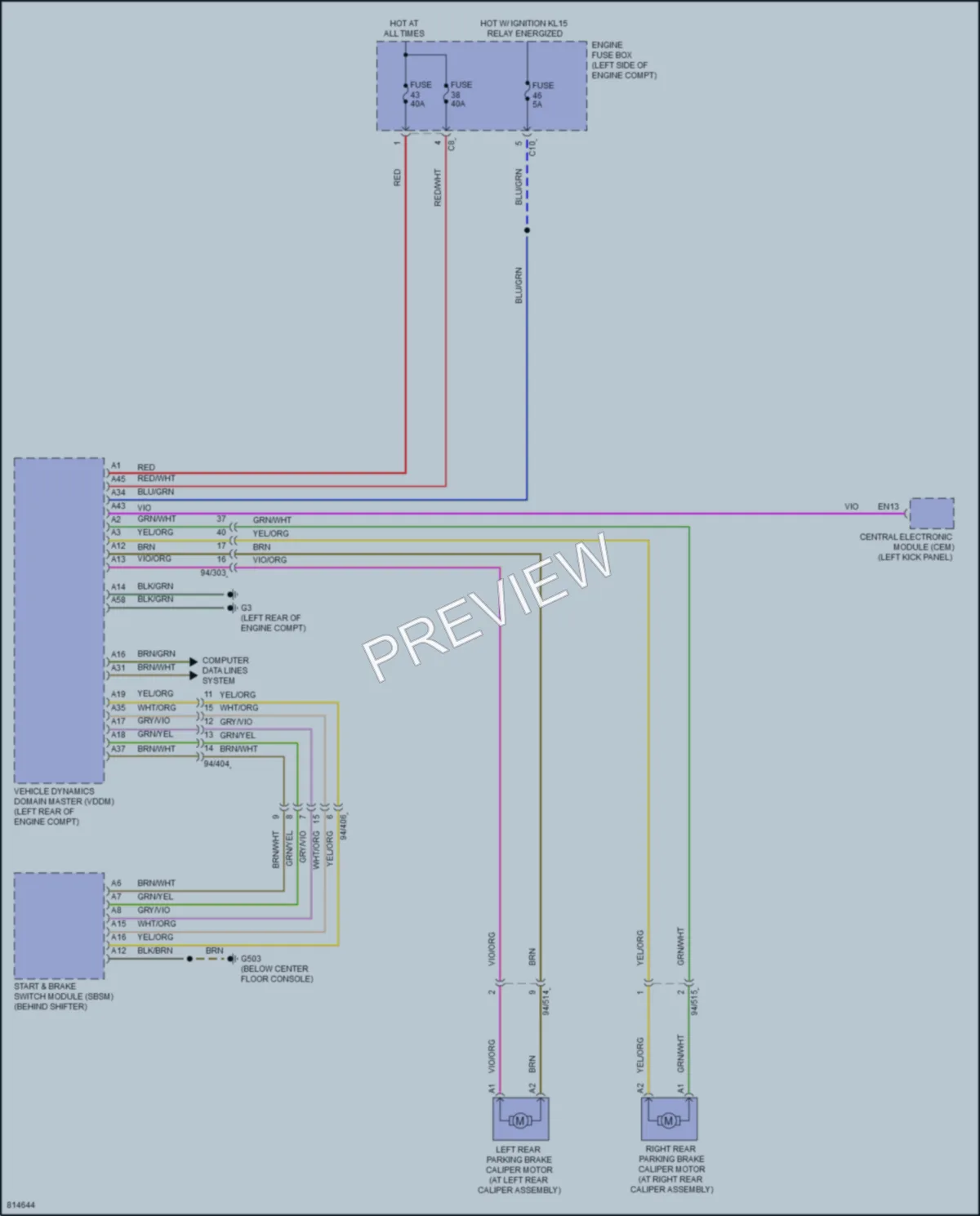 2022 Volvo XC90PlugIn Shift Interlock wiring diagram preview