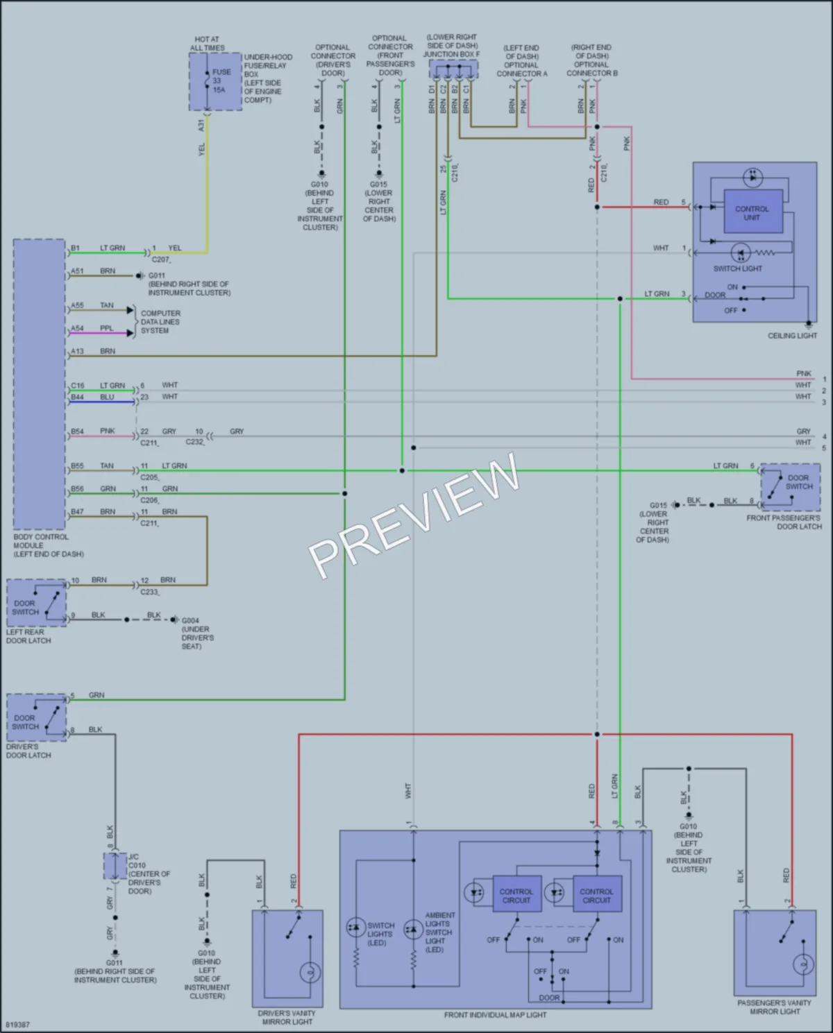 2023 Acura Integra Interior Lights wiring diagram preview