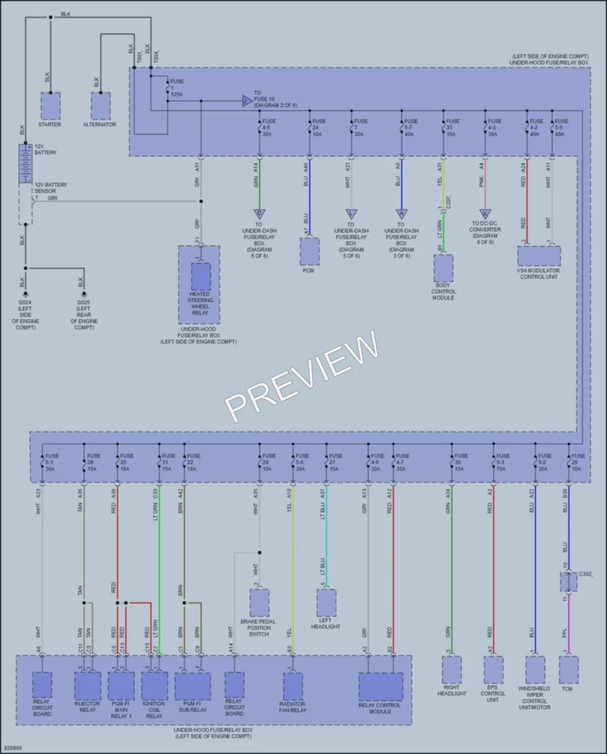 2023 Acura Integra Power Distribution wiring diagram preview