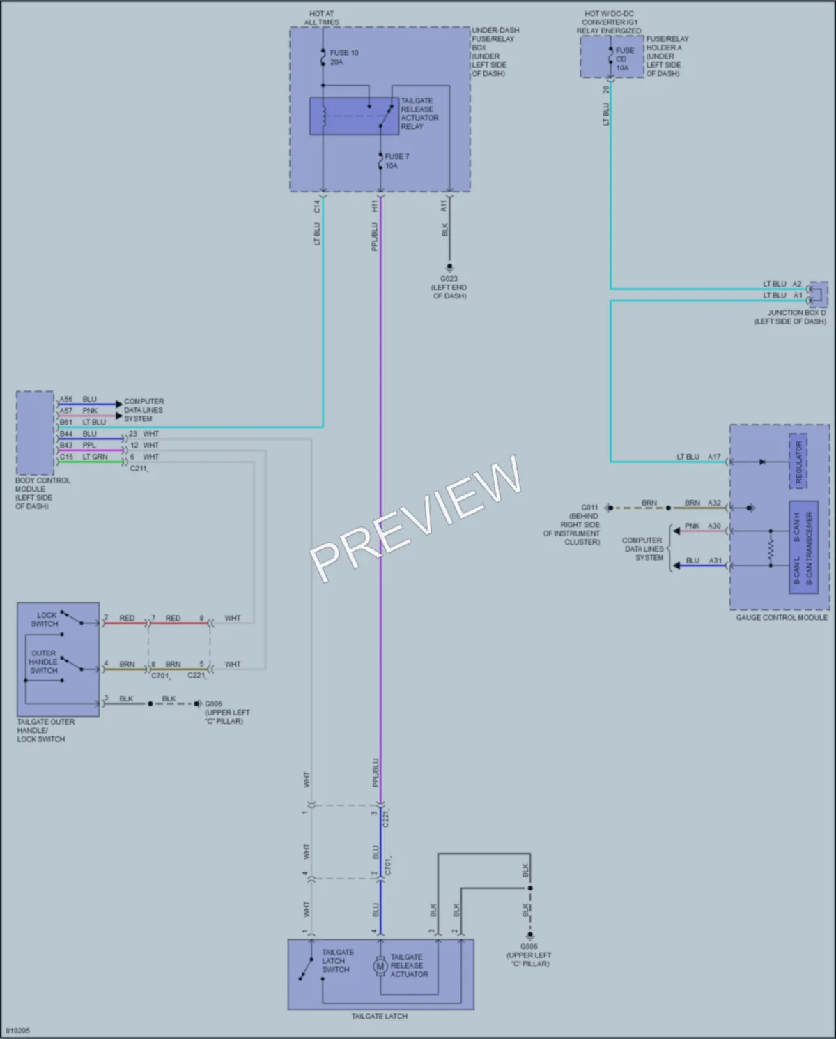 2023 Acura Integra Trunk Tailgate Fuel Door wiring diagram preview