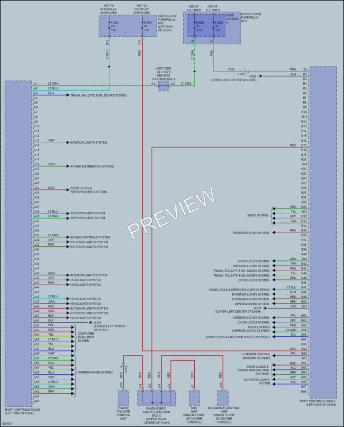 2023 Acura MDX Body Control Modules wiring diagram preview