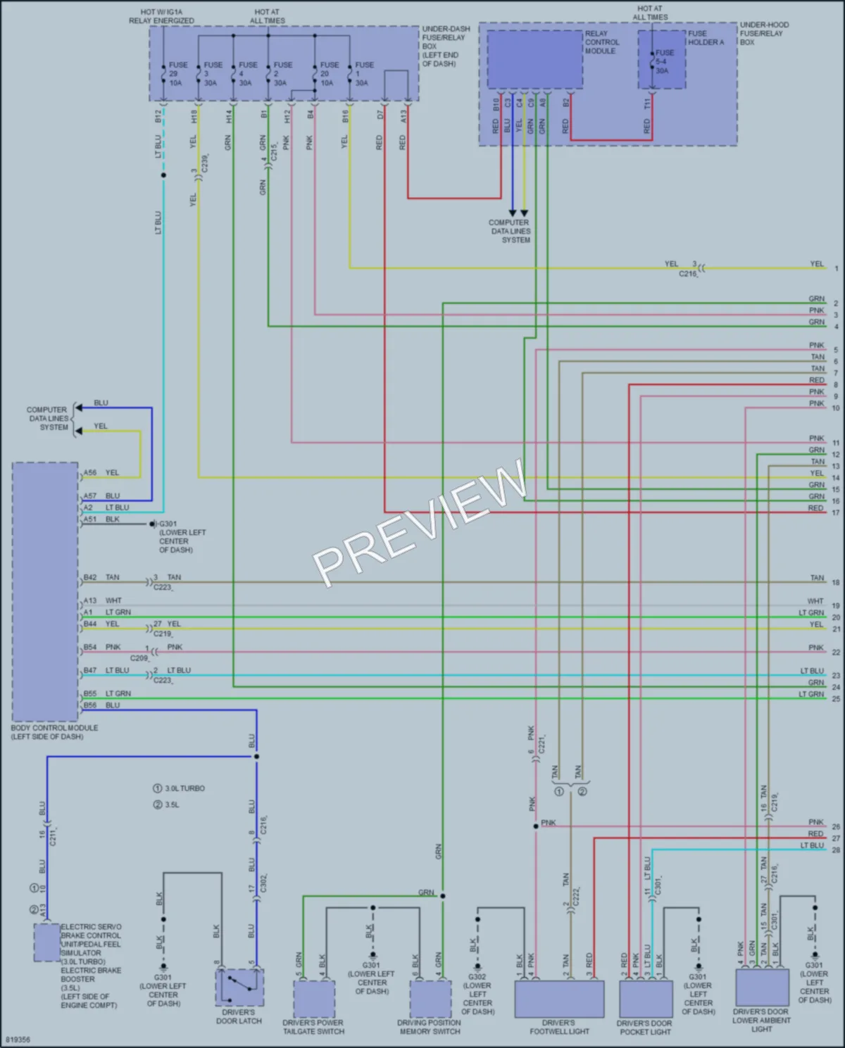 2023 Acura MDX Interior Lights wiring diagram preview