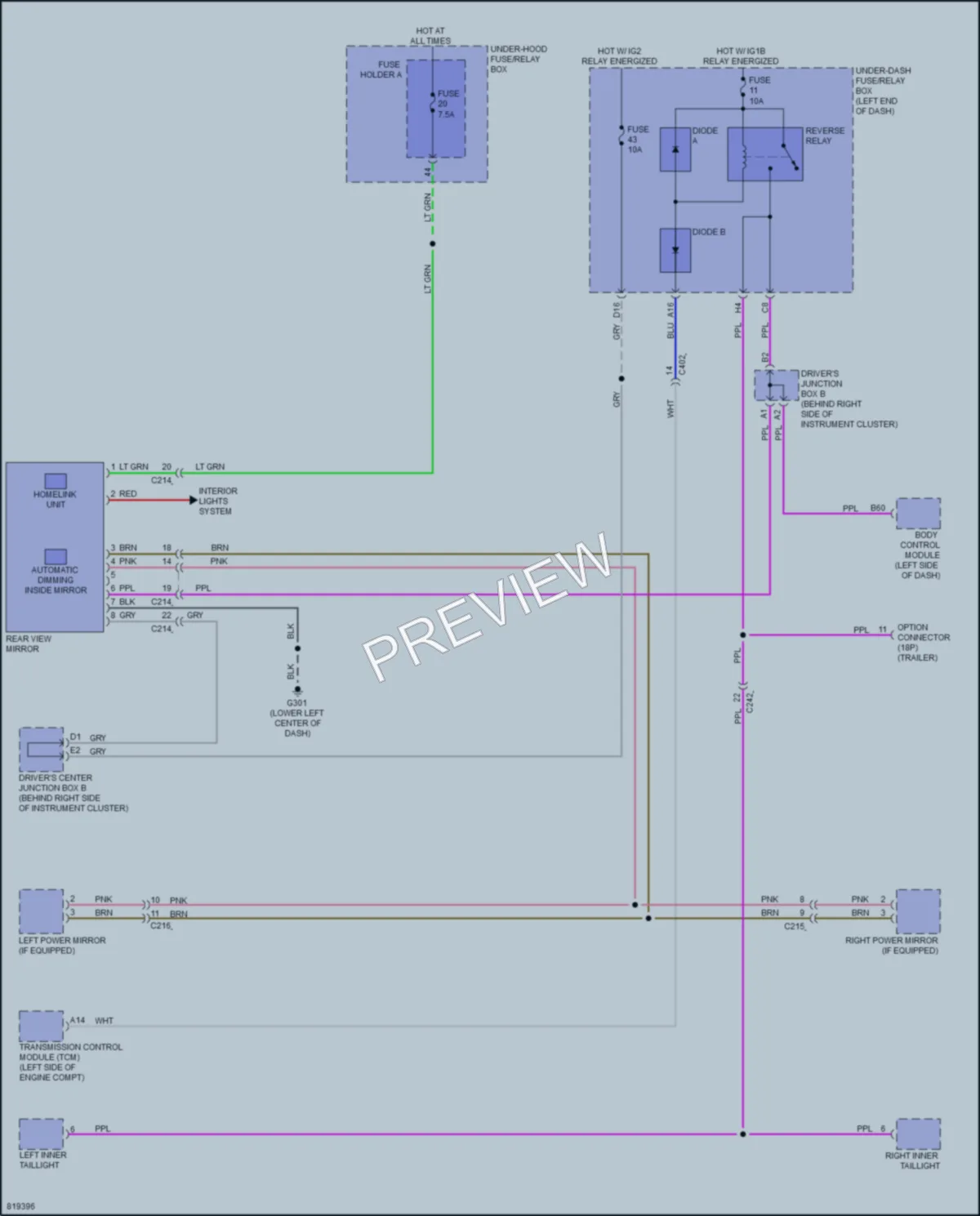 2023 Acura MDX Power Mirrors wiring diagram preview