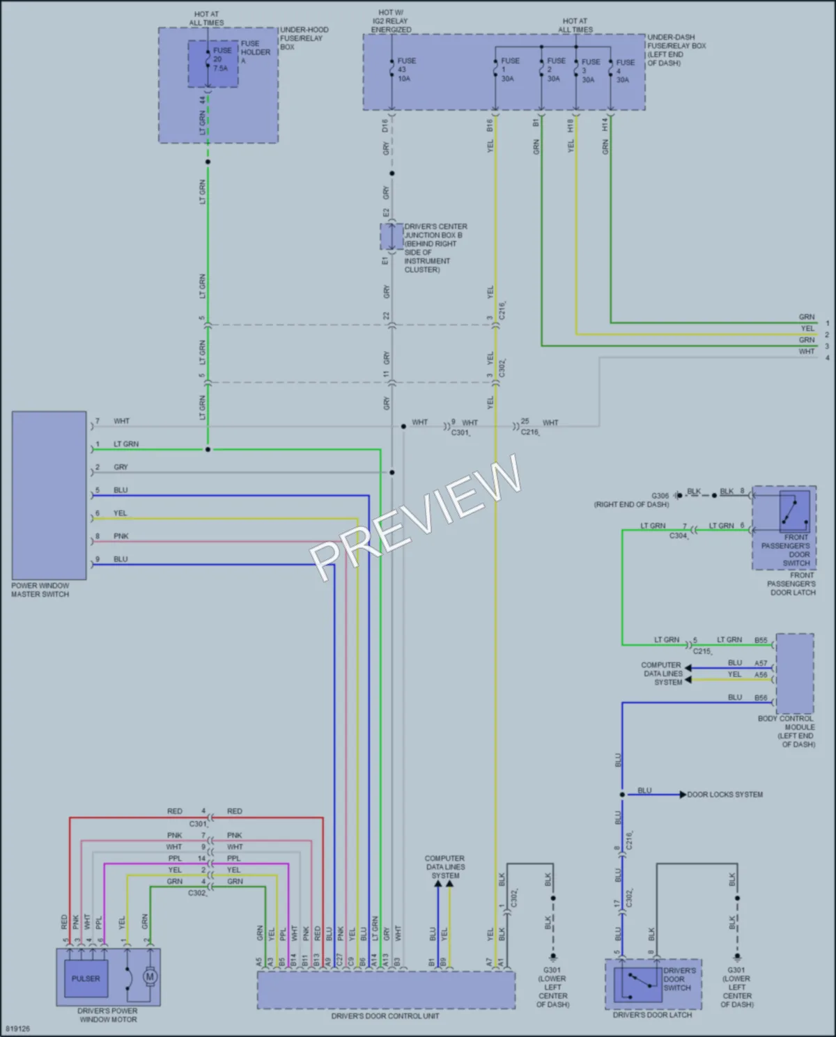 2023 Acura MDX Power Windows wiring diagram preview