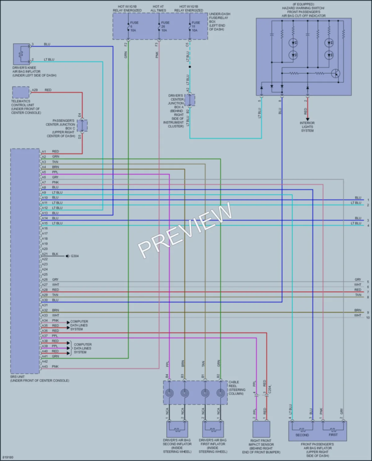 2023 Acura MDX Supplemental Restraints wiring diagram preview