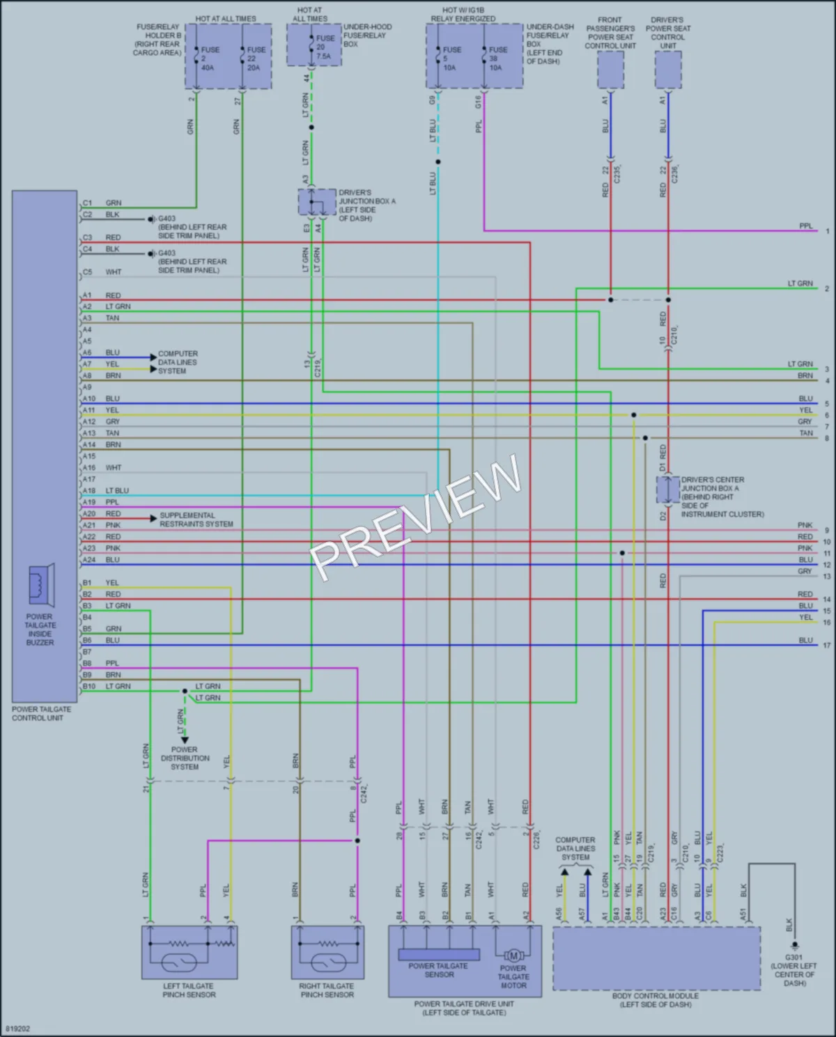 2023 Acura MDX Trunk Tailgate Fuel Door wiring diagram preview