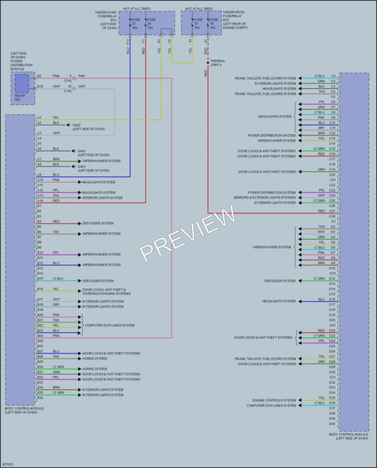 2023 Acura RDX Body Control Modules wiring diagram preview