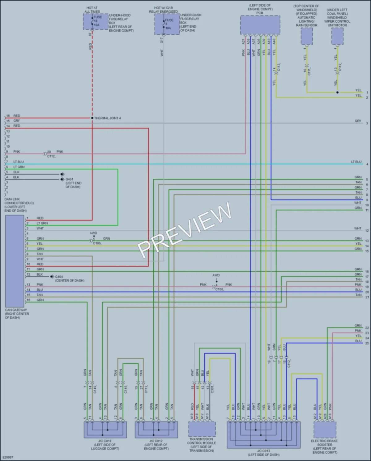 2023 Acura RDX Computer Data Lines wiring diagram preview
