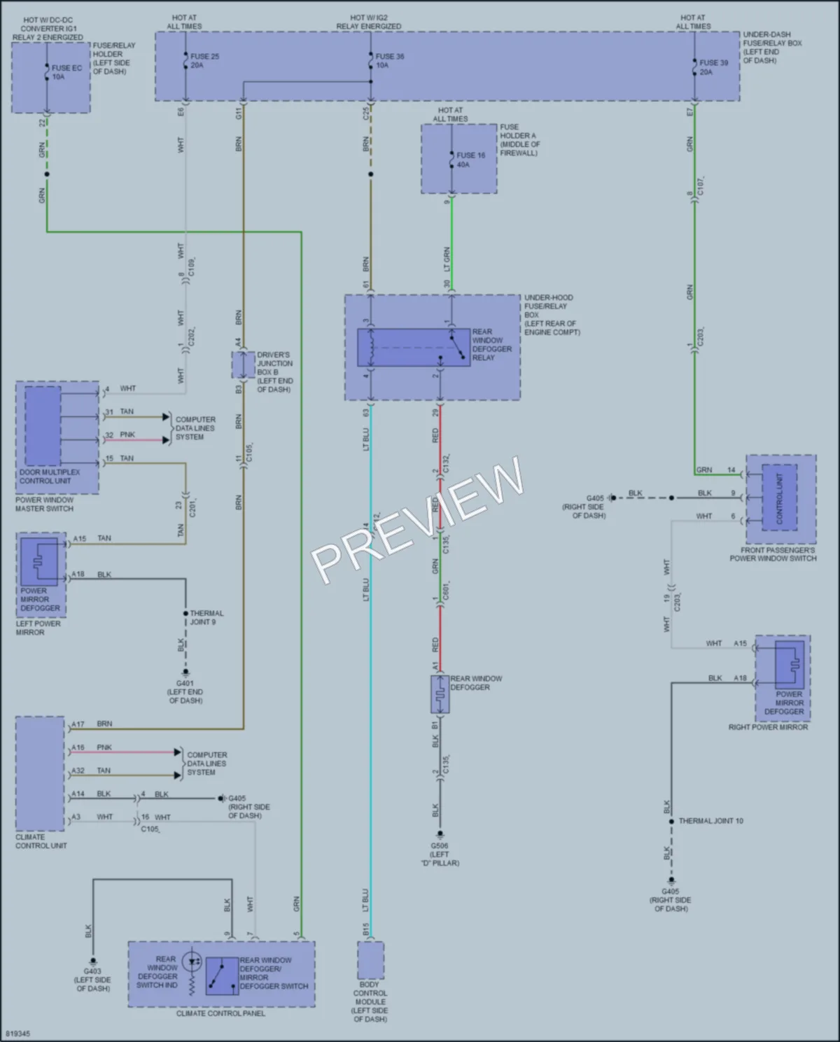2023 Acura RDX Defoggers wiring diagram preview