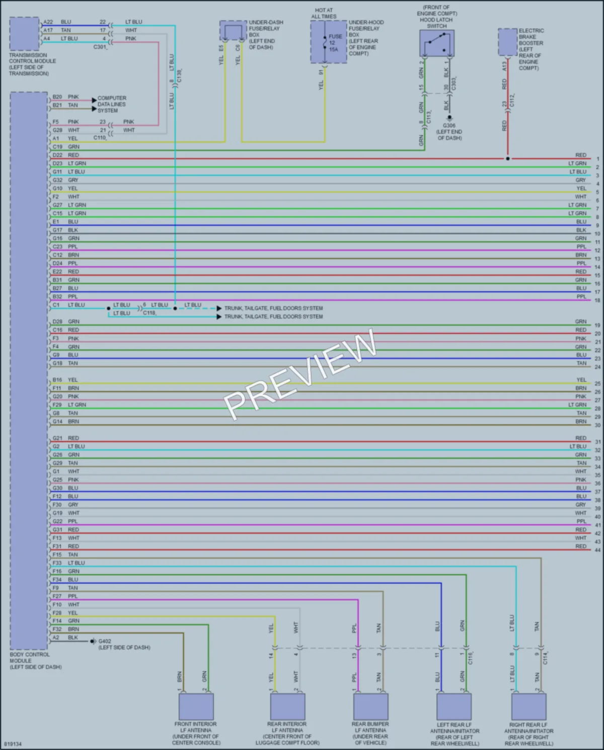 2023 Acura RDX Power Door Locks wiring diagram preview