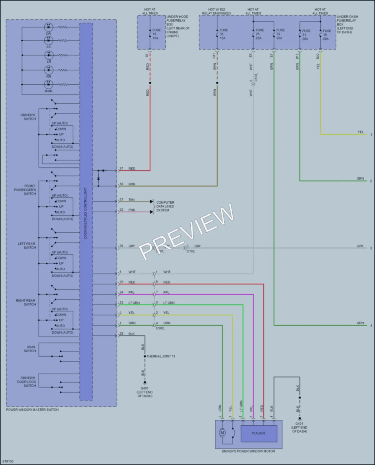 2023 Acura RDX Power Windows wiring diagram preview