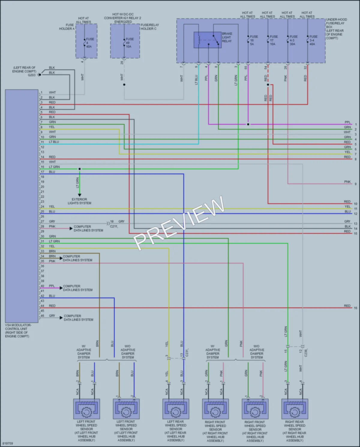 2023 Acura TLX Anti Lock Brakes wiring diagram preview