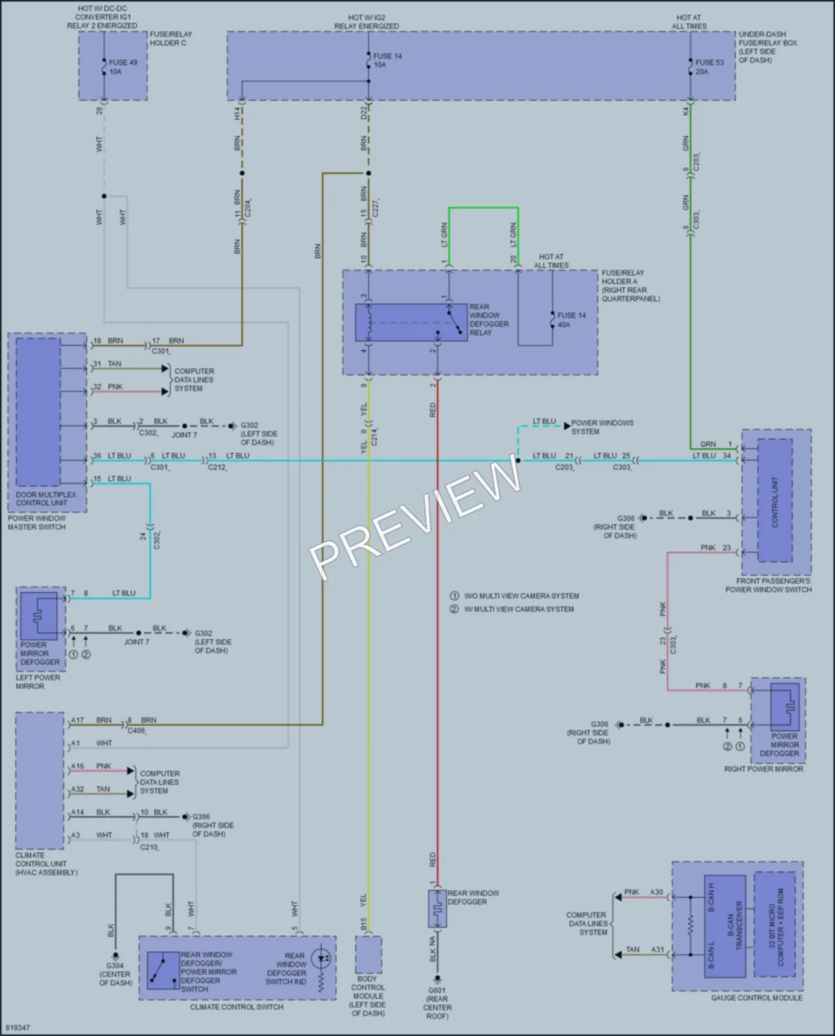 2023 Acura TLX Defoggers wiring diagram preview