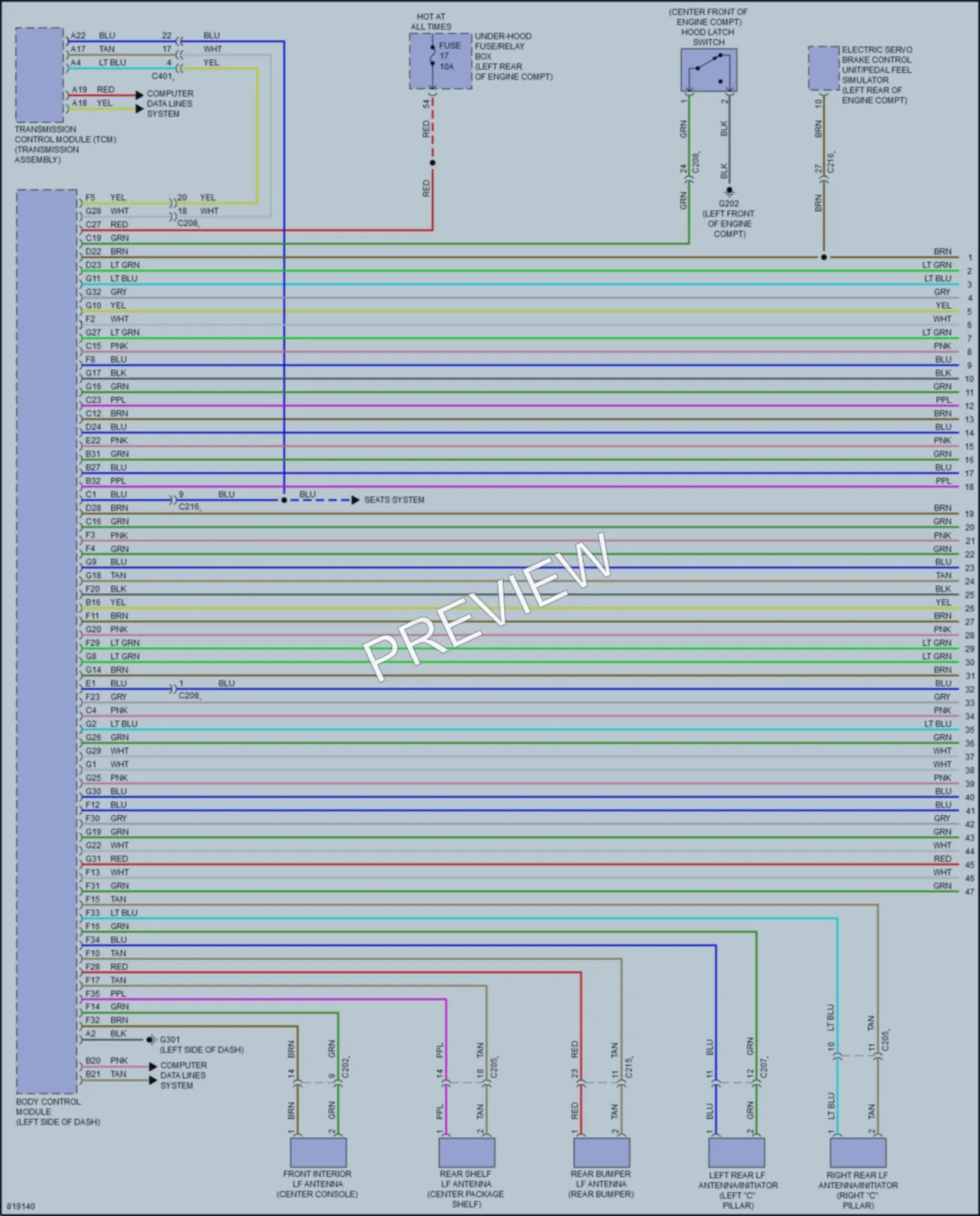2023 Acura TLX Power Door Locks wiring diagram preview