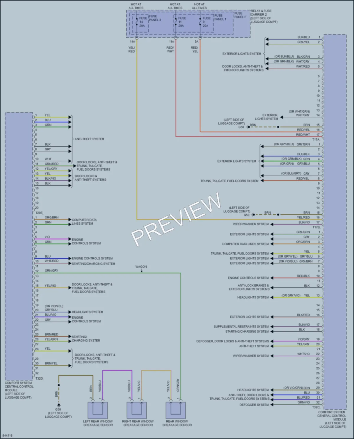 2023 Audi A4 Body Control Modules wiring diagram preview