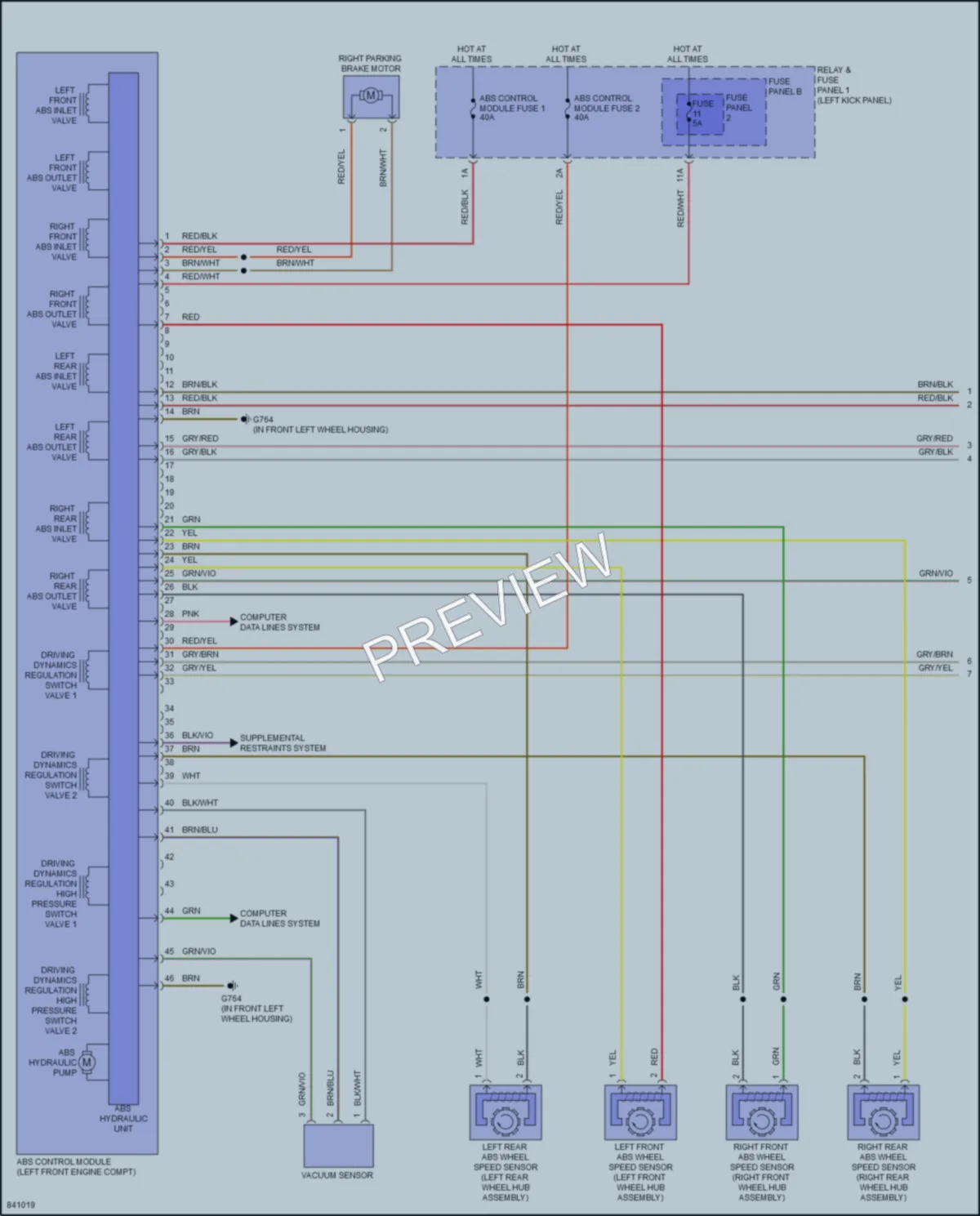 2023 Audi A5 Anti Lock Brakes wiring diagram preview