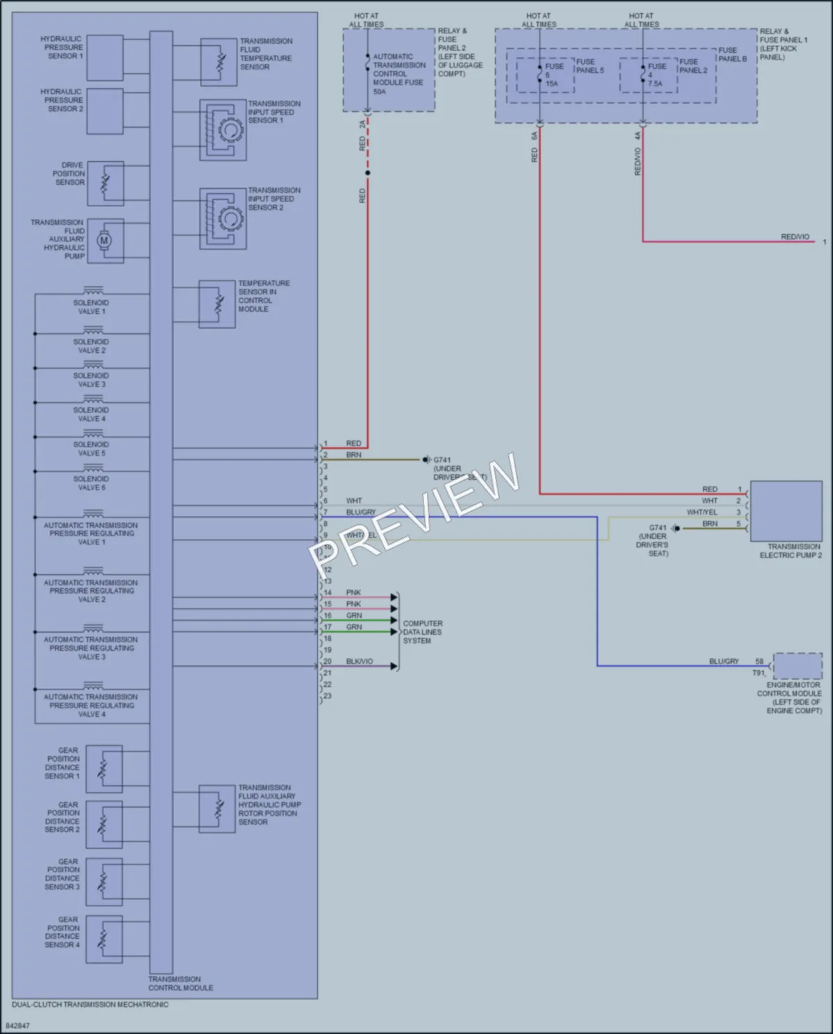 2023 Audi A5 Transmission wiring diagram preview