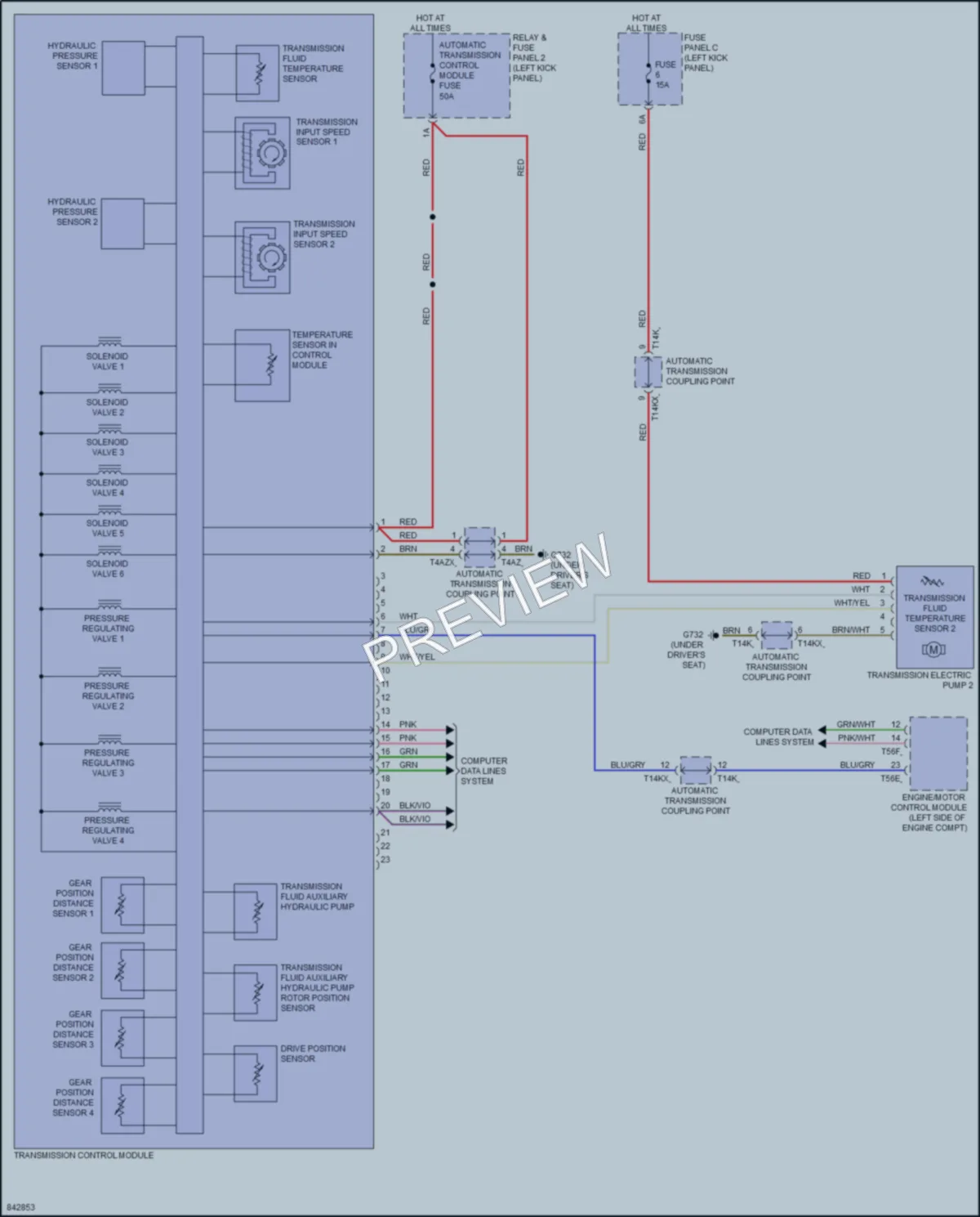 2023 Audi A7 Transmission wiring diagram preview
